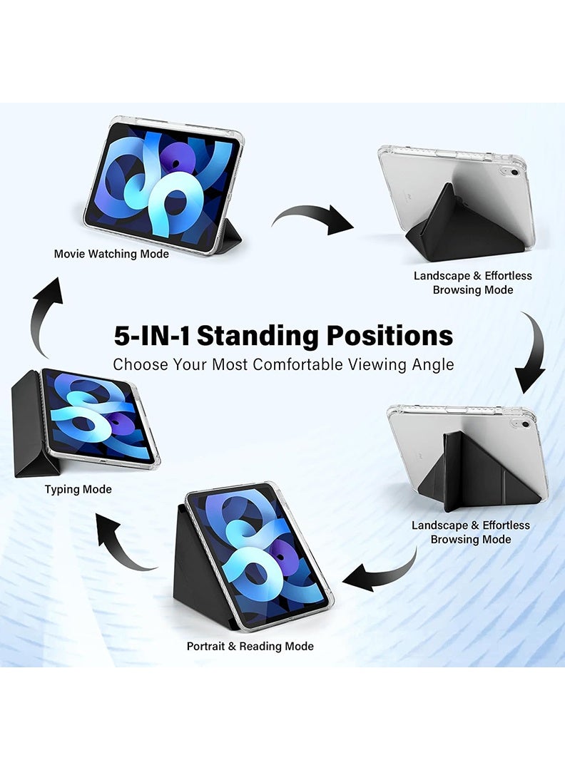 Theodor حافظة لجهاز iPad (A16) 11 بوصة الجيل 11 2025 / حافظة لجهاز iPad الجيل 10 2022 مع حامل قلم 8 زوايا قابلة للطي استيقاظ / نوم تلقائي غلاف شفاف مع حامل قلم غطاء ذكي لجهاز iPad 11 بوصة الجيل 11 2025 / 10.9 بوصة iPad الجيل 10 2022 - أزرق داكن - Image 3